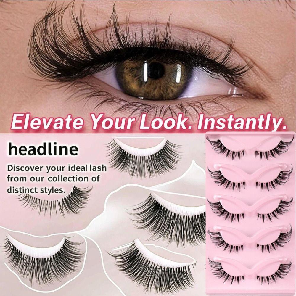 Winged End Cat Eye False Eyelashes Eye Elongated Faux Mink Lashes Fluffy Fake Lashes Cosplay