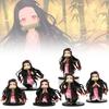 Charming Nezuko Pvc Figurines Set 6 Cute Demon Slayer Miniatures For Fans
