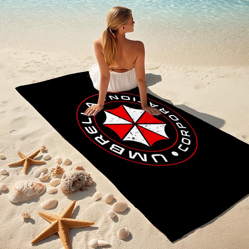 Resident Evil game, Umbrella Corporation, soft beach towel, outdoor camping vacation swimming beach towel, outdoor absorbent bath towel, Q5