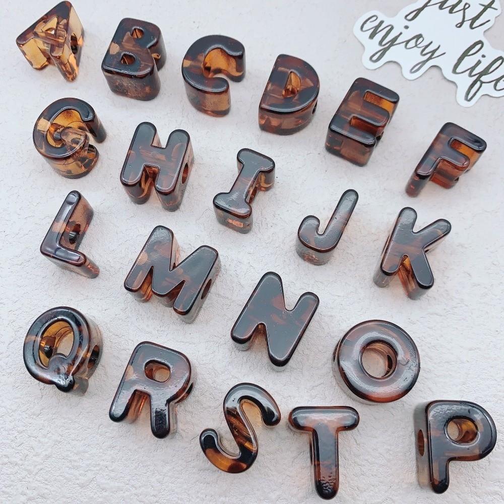26PCS Colored DIY Craft Beads Transparent Name Bracelet Beads Friendship Jewelry Gift