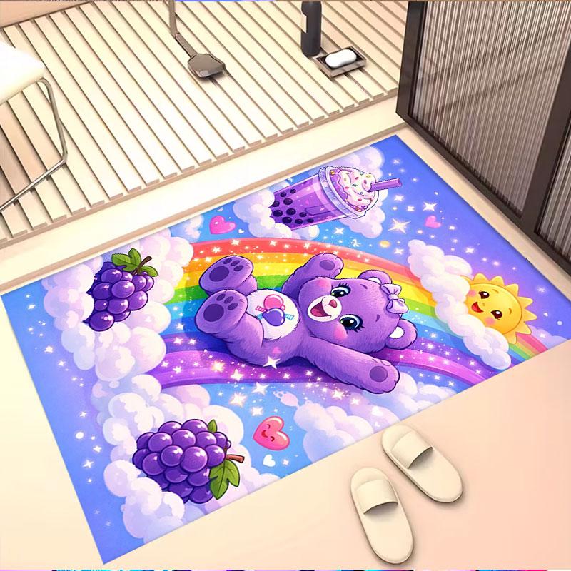 Care Bears Print Rug, Washable Floor Carpet, For Entryway Dorm Laundry Room Office Study, Home Decor Birthday Christmas Gift