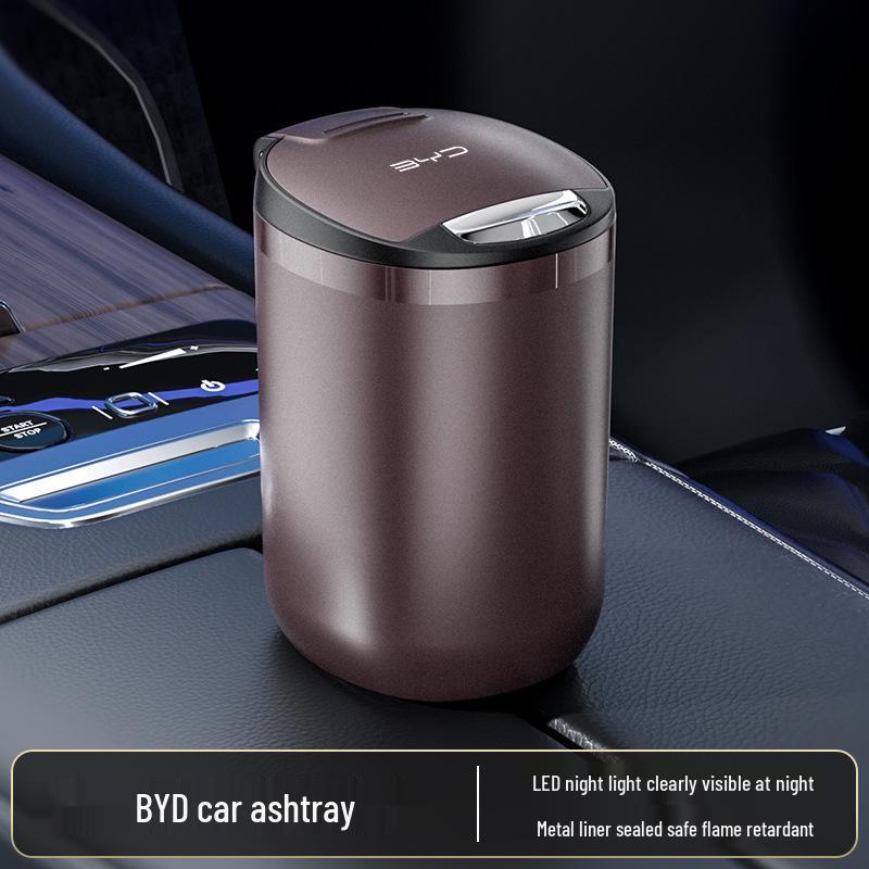 Stylish Fireproof Metal Car Ashtray with Lid – Dustproof Accessory for Men & Women