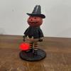 Vintage Pumpkin Man Tabletop Statue Resin LED Pumpkin Head Light Halloween Sculpture  Mantel Shelf