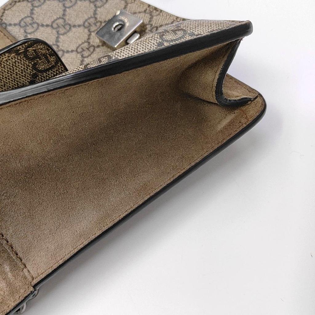 [Pre-Owned] Dionysus Tiger Head Buckle Logo Chain Shoulder Bag Canvas Crossbody Mini - Good #1B44ZZT