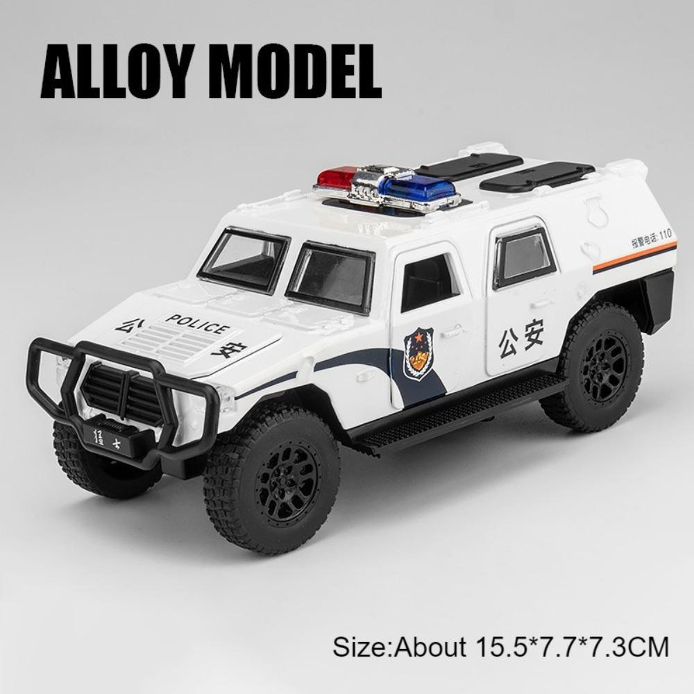 1:32 DongFeng MengShi Honda Accord Police Car Model Toy Metal Diecast Pull Back Doors Opend Vehicles Models Boys Holiday Gifts ED4