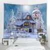 Christmas Tapestry Wall Hanging Santa Claus Christmas Tree Snow Scene Home Holiday Decoration Tapestry Fireplace Christmas Gifts