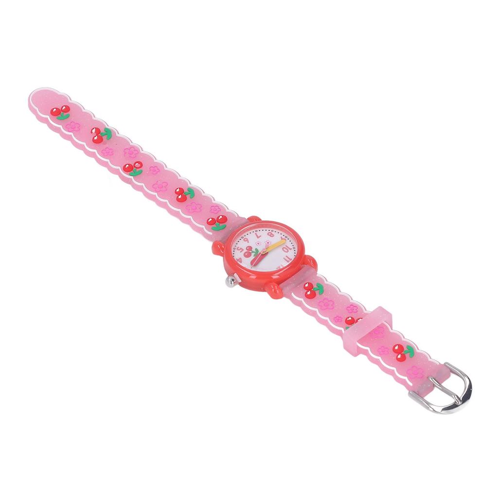 Kids Watch Cute Cartoon Waterproof Portable Adjustable Watch Birthday Gift for Girl Aged 3 To 8 Red