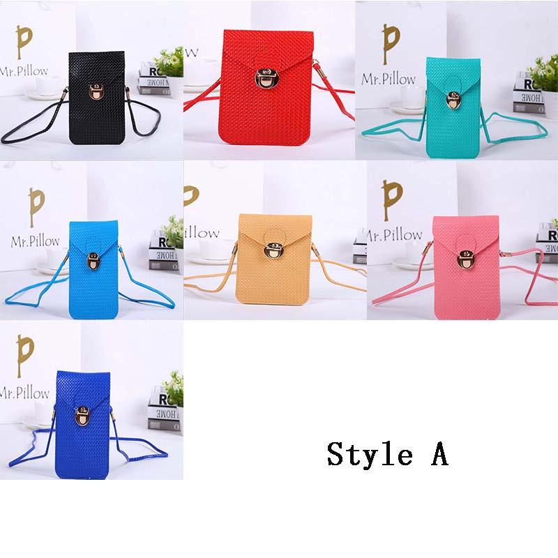 Classic Leather Women Cell Phone Wallet Pocket Purse With Shoulder Bags
