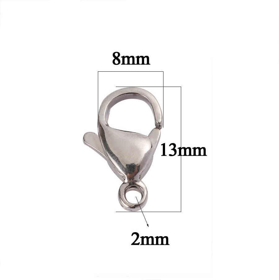 20pcs 9/10/12/15mm Stainless Steel Lobster Clasps Jewelry Finding DIY Clasp Hooks Necklace & Bracelet Chain Jewelry Components