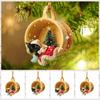 2D Tea Cup Dog Car Pendant Acrylic Car Hanging Charm Ornaments Christmas Car Pendant  Christmas