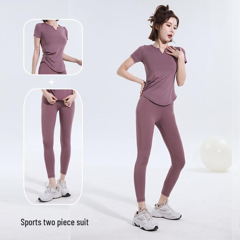 2025 Весна/Лето Быстросохнущий Спортивный Комплект Йоги – Облегающий Покрой, Короткий Рукав Одежда Для Фитнеса