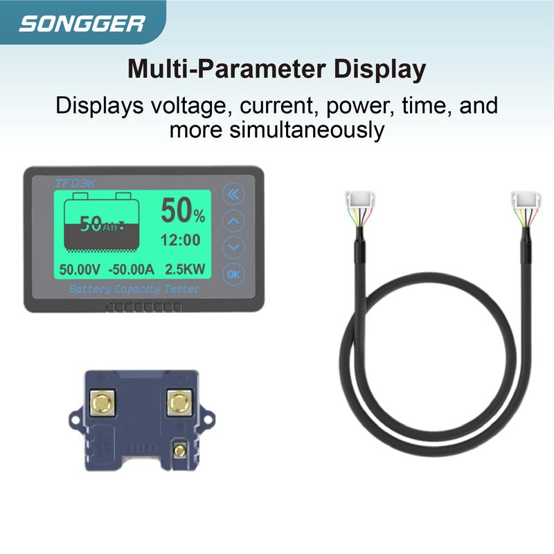 TF03KH digital current meter DC8-120V 0-750A power 1W cable length 3M for electric vehicles power supplies instruments