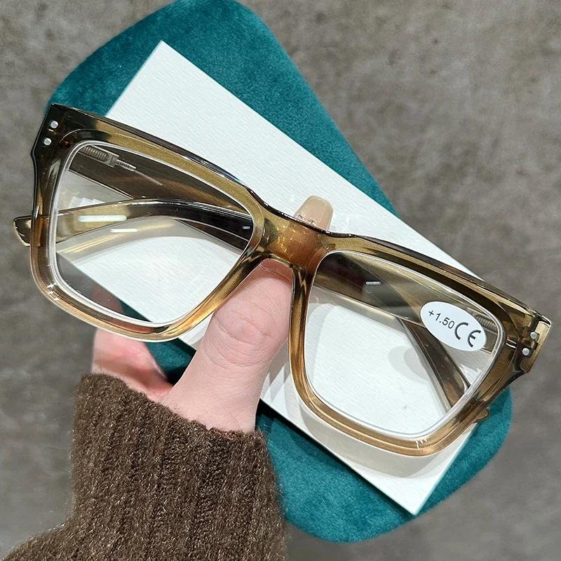 Женские модные сверхлегкие очки для чтения для мужчин и женщин, блокирующие синий свет, очки для дальнего зрения, модные винтажные очки увеличенного размера для пресбиопии