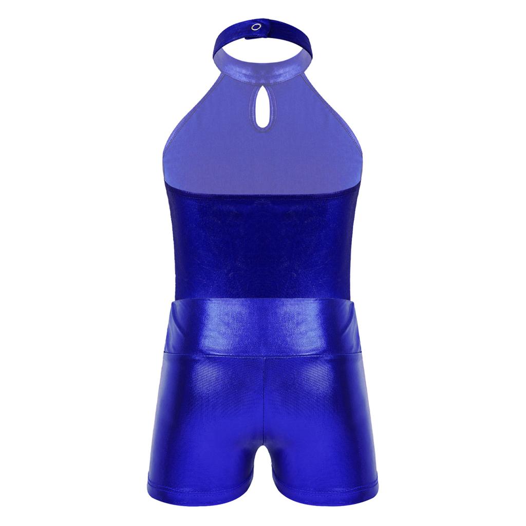 Детский лоскутный купальник без рукавов для девочек с блестящими пайетками и шортами для соревнований по танцевальной гимнастике