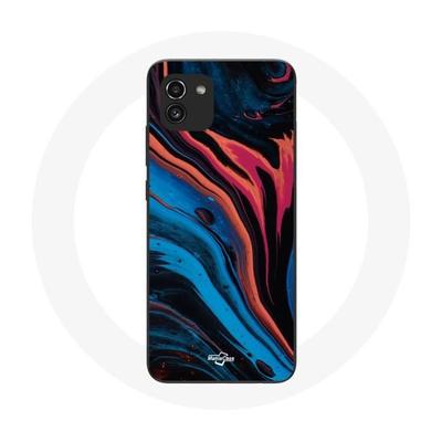 Чехол для Samsung Galaxy A03 Абстрактная текстура синий черный красный