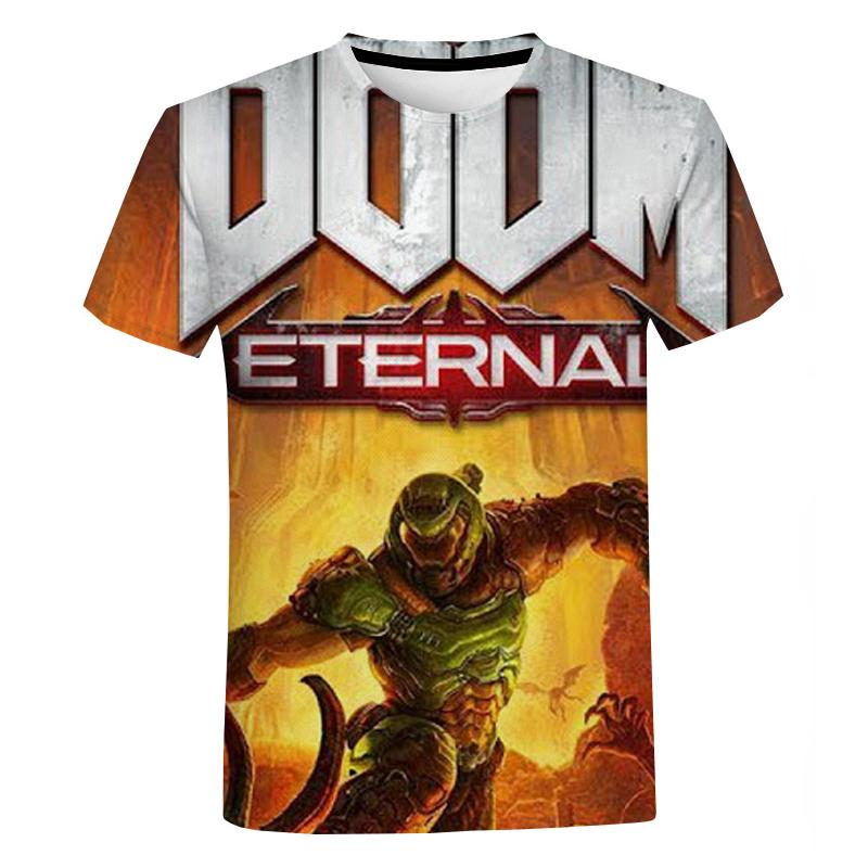 Мужская футболка с короткими рукавами Doom Game с 3D принтом, летняя повседневная футболка большого размера, модные уличные топы с круглым вырезом в стиле Харадзюку