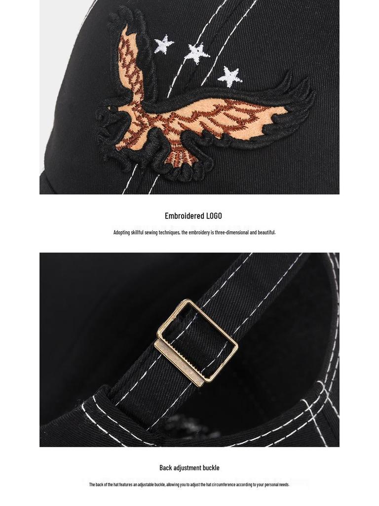 Мужская бейсболка пэчворк с вышивкой орла - Весенне-осенняя солнцезащитная кепка-утка