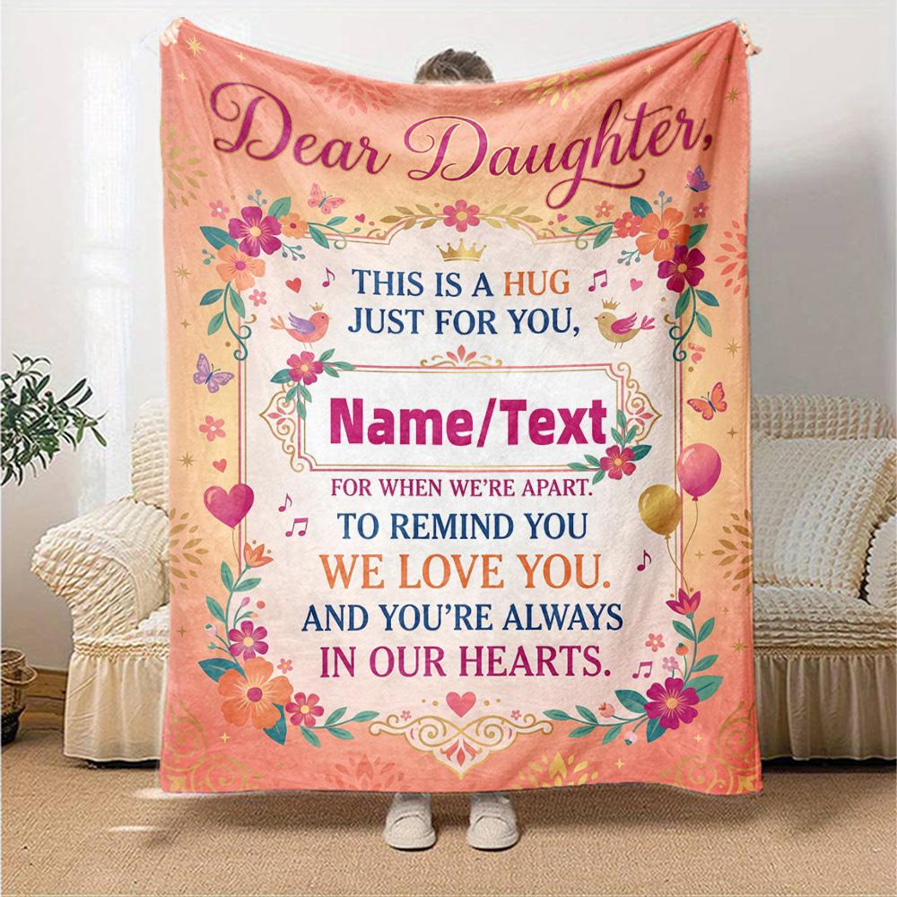Hug From Afar Love Always Customize Your Name Blanket Soft Warm Cozy Versatile For Sofa Couch Office Bed Picnics Ideal For All Seasons Warmthful Decor