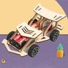 1 Набор Детских STEM Образовательных Игрушек Сделай Сам Деревянная Электрическая Гоночная Машина Полноприводная Гоночная Машина Сборка Научный Экспериментальный Набор