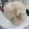Outdoor Warm Luxury Woman Hat Fluffy Natural Fox Fur Fur Fluffy Cap Fluffly Snow Hat Balls Female Hot 100% Genuine Fur Hat