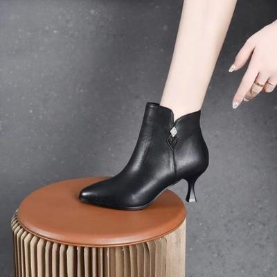 2025 новые ботильоны большого размера с острым носком на шпильке, ботильоны-чулки, одинарные ботинки, ботинки Мартин, ботинки маленького размера