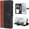Case for Samsung Galaxy S25 Plus (S25+) - BOOLING - Two-Tone Brown Synthetic Leather Protection - 2 Tempered Glasses
