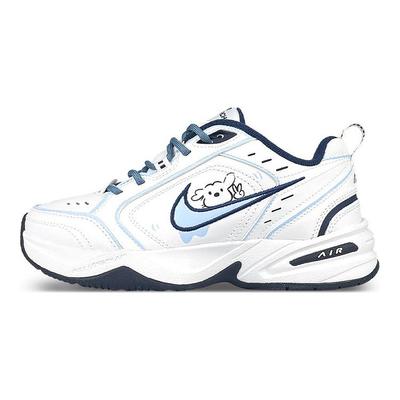 Air Monarch 4 Белый Синий Устойчивые к истиранию Низкие Кроссовки на массивной подошве Унисекс Белый Синий 415445-102(Команда47-М4)