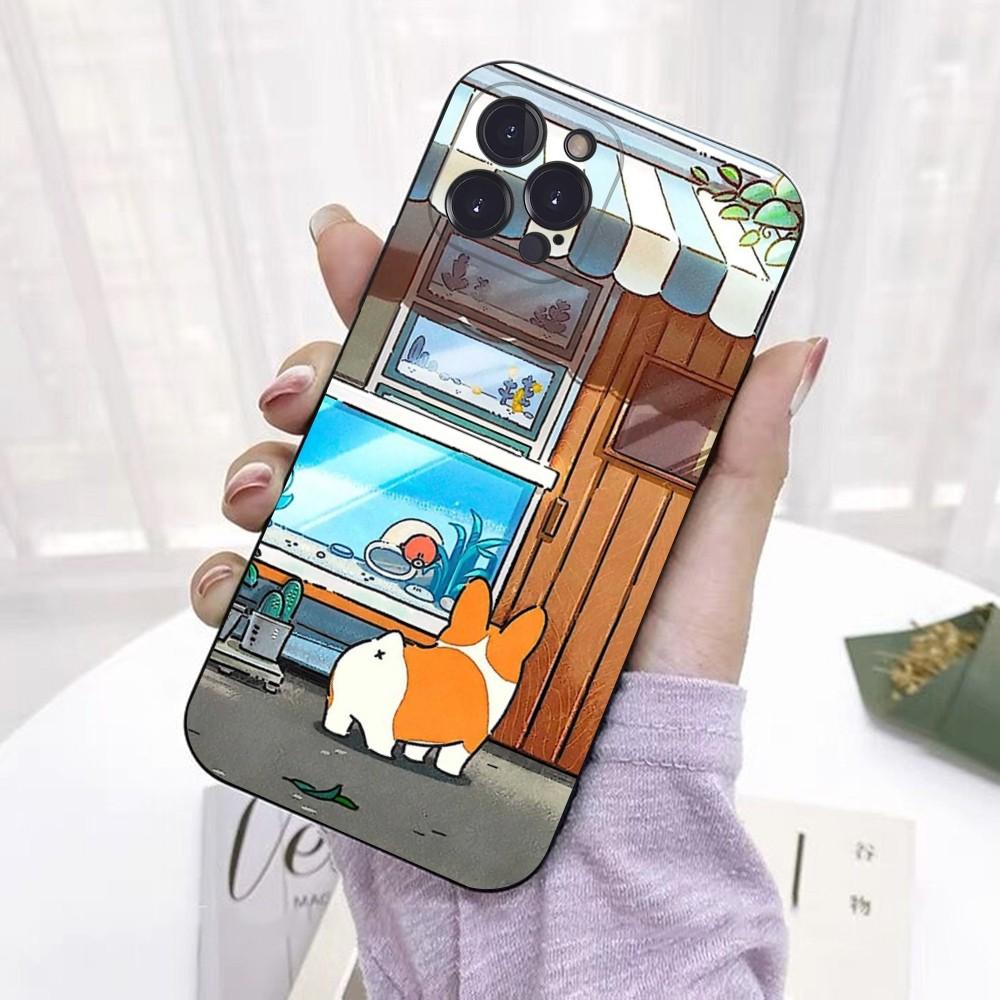 Cute Corgi Phone Case For iPhone 6 7 8 Plus 11 12 13 14 Pro SE 2020 MAX Mini X XS XR Back Funda Cover