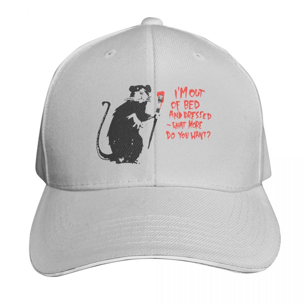 BANKSY Out Of Bed Rat Baseball Cap Military Tactical Cap Hat Baseball Cap Beach western Hat Womens Hats Unisexs