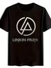 Графическая футболка LINKIN PARK - Черная Повседневная Летняя Полиэстеровая Футболка с Дизайном Логотипа
