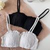 Бюстгальтер без бретелек, большая грудь, маленькое тонкое невидимое нижнее белье, топ-труба, белое кружевное нижнее белье с обхватом груди