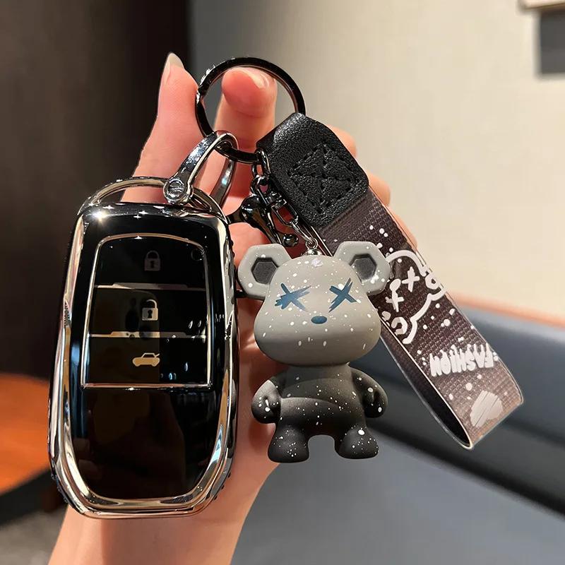 Мягкий ТПУ Автомобильный Чехол-Крышка для Брелка Smart Key Подходит для Toyota Rav4 Crown Hilux Fortuner Camry Land Cruiser Prado Защитный Корпус Удаленный Авто Аксессуары