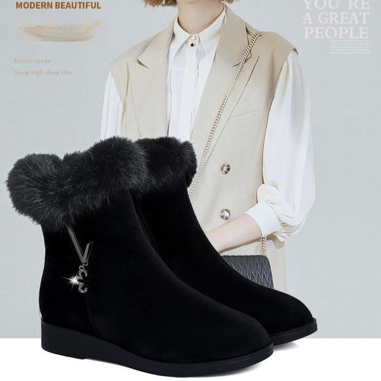 Снегоступы, женские зимние толстые хлопковые сапоги, хлопковая обувь на плоской подошве, теплые короткие сапоги