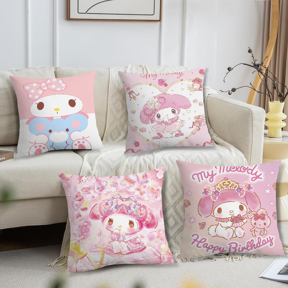 art kawaii cute My M-MelodyS cushion cover Comfortable soft Pillow Case for Sofa Living Room Home office Decor Protective Covers
