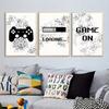 3pcs/set Gaming Graffiti Gamepad Earphone Funny Wall Art Canvas Poster Gamer Room Wall Decor Prints Modern Living Room Posters