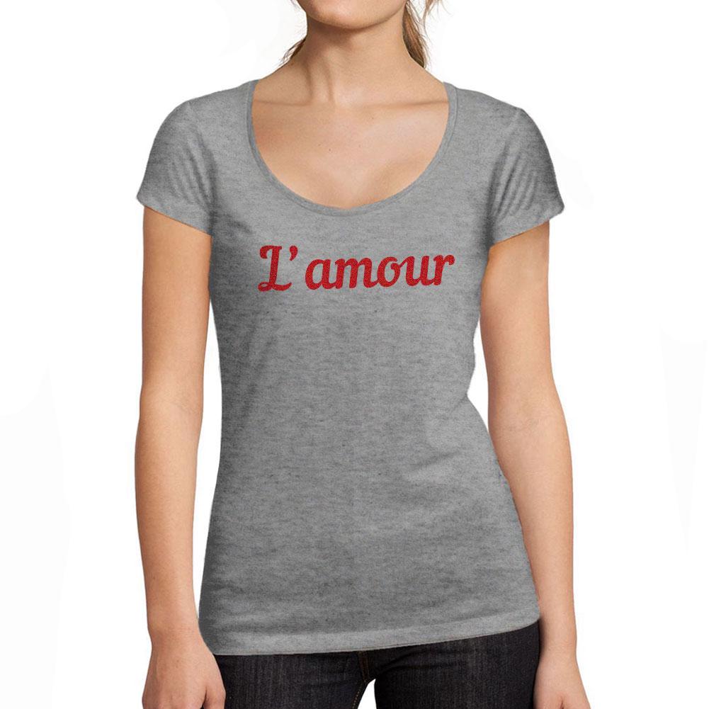 Ultrabasic Футболка Femme col Rond Decollete L Amour Imprime Des Lettres