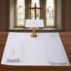 4 шт. Литургические принадлежности Льняной Корпорал для Церквей Наборы (Поддон,Капрал,Очиститель,Полотенце) Белая льняная алтарная скатерть с вышивкой золотого креста, Наборы для мессы
