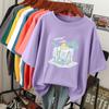 Woman Cotton L-5XL T Shirt Plus Size Tshirt Short Sleeve Women Top Summer Cartoon Print Couple O Neck Oversized T Shirts