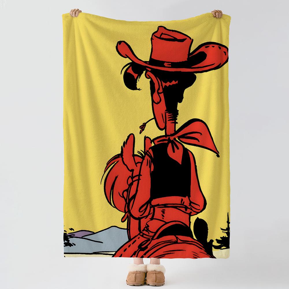 Мультяшное одеяло L-Lucky Luke-e, толстое, комфортное, из фланели, для использования в различных ситуациях, в помещении, на улице, для дневного сна
