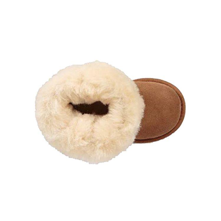 UGG Детские зимние ботинки Bailey Button II из овчины, толстые, теплые, прочные, амортизирующие, нескользящие, детские ботинки каштаново-коричневого цвета 1017400T-CHE