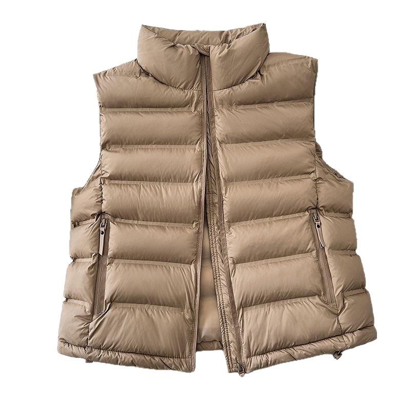 Women S Stand Collar Sleeveless Down Cotton Vest Autumn Winter Casual Outerwear