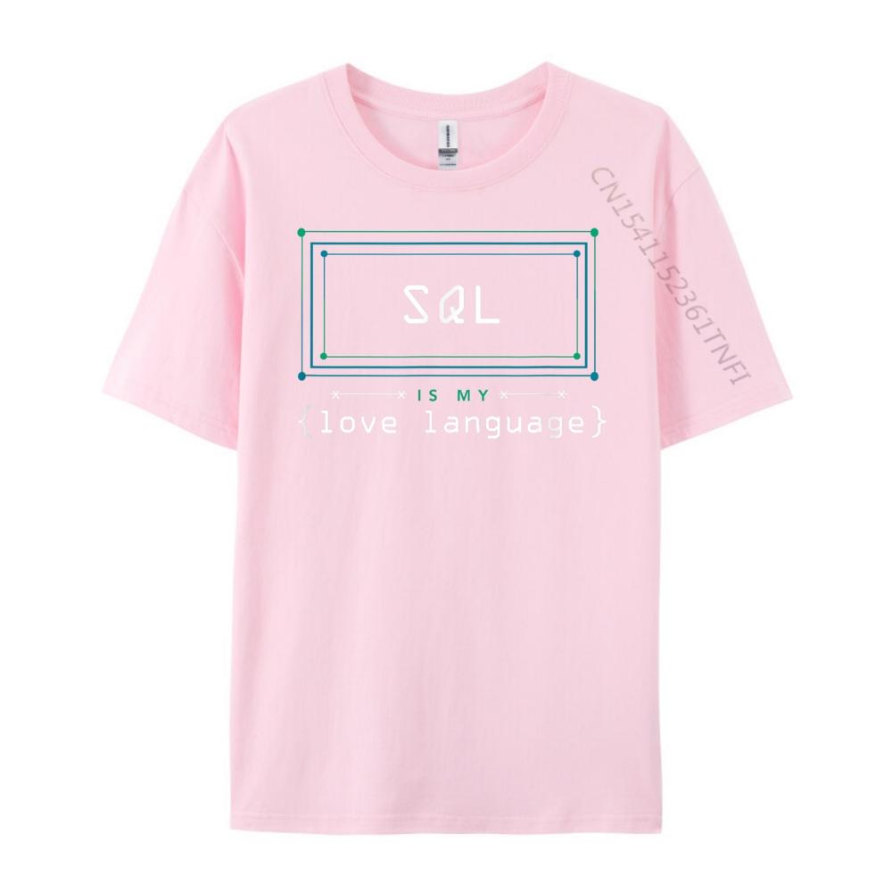 SQL — мой язык любви Программист Черные графические футболки Женская футболка с коротким рукавом