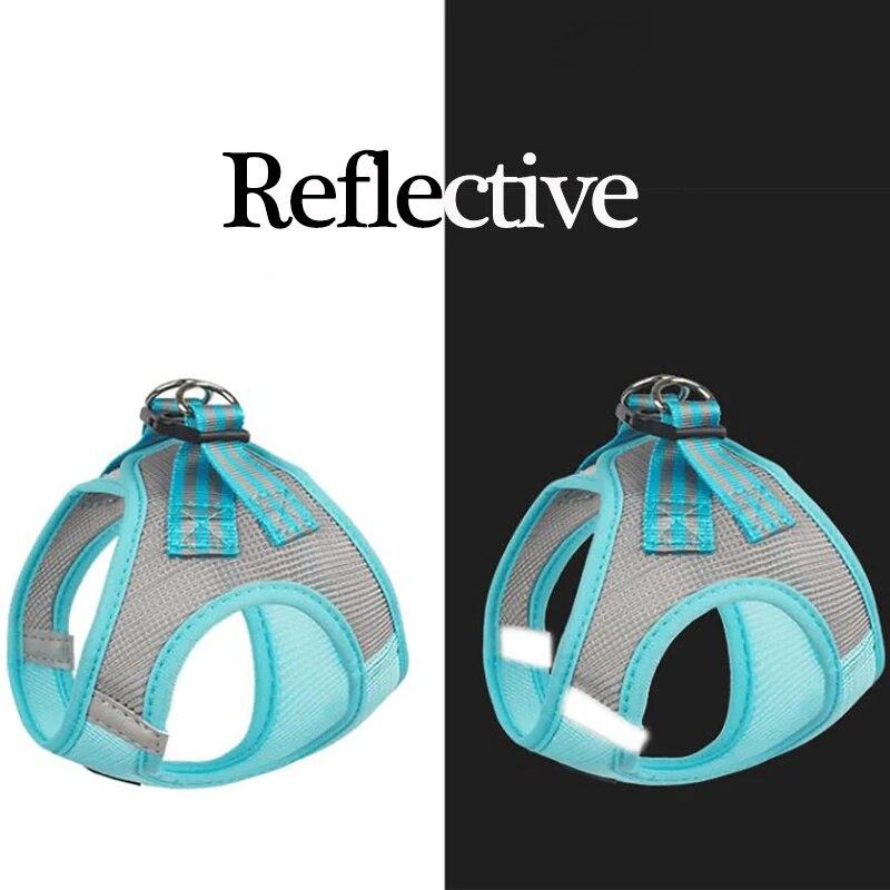 Шлейка для щенков, жилет, светоотражающие ремни для прогулок с собаками, поводки для маленьких собак, кошек, комплект поводков для французского бульдога, чихуахуа, мопса