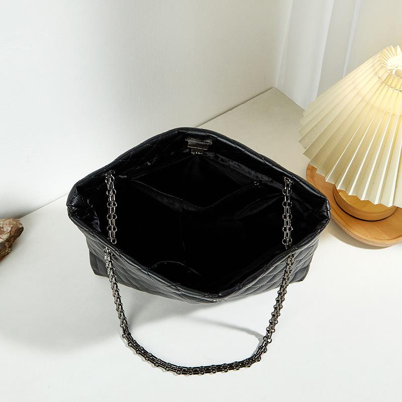 Большая сумка с цепочкой в форме ромба, вместительная женская сумка, дамская сумочка, сумка через плечо на одно плечо, модная сумка-тоут с замком