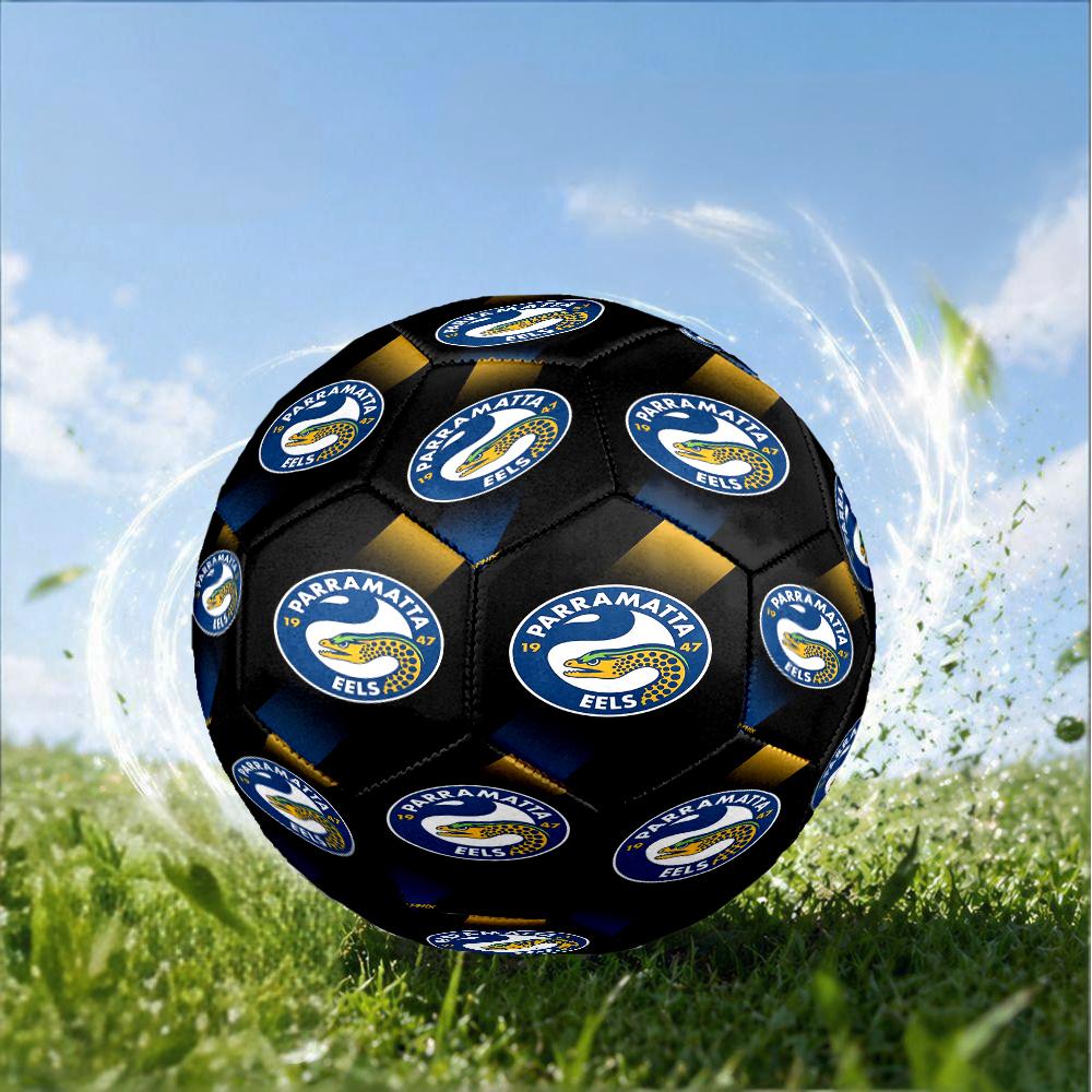 Parramatta Eels Team Crest Size 5 Soccer Ball,Indoor/Outdoor Suitable for Training Matches Tournaments Practice Games Perfect Gift for Fan