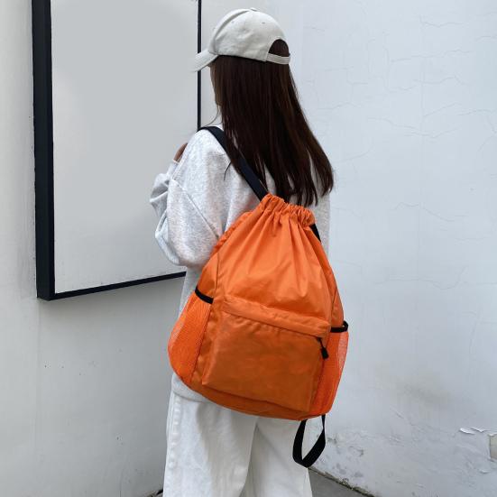 Backpack with Drawstring Closure Waterproof Wear-Resistant Large Capacity Multi-Pocket Design Swimming Gear Backpack
