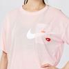 Nike Спортивная повседневная свободная укороченная футболка с коротким рукавом, женские топы, розовые CJ3481-699