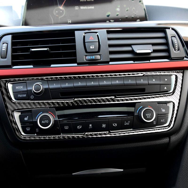 AC Carbon Fiber M Color Center CD Panel Cover Trim For BMW F30 F35 2003-2018