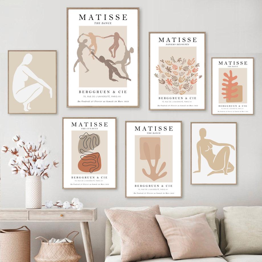 Абстрактные Матисс пышное тело женщина лист растения плакаты на скандинавскую тему и принты настенная живопись на холсте Декор фотографии для гостиной