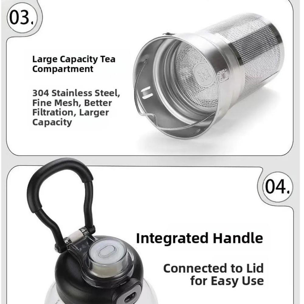 Large Capacity Tea Separation Cup Thickened Glass Tea Water Bottle Glass Water Cup Water Drinking